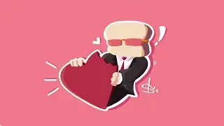 Valentines day art but an annoying bread man talks over it
