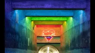 Light at the end of the tunnel! Photographing a neon art installation in Downtown Los Angeles.