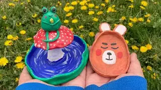 леплю милые тарелочки из глины