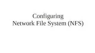 Using NFS to share directories