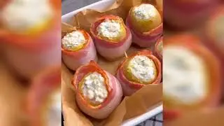 Очень вкусный картофель! Картофель с сыром в беконе!