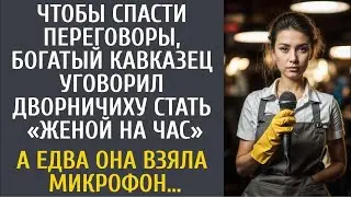 Чтобы спасти переговоры, богач уговорил дворничиху стать «женой на час»… А едва она взяла микроф