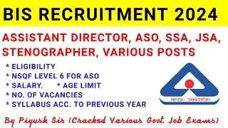 BIS recruitment 2024 notification/bis vacancy 2024/bis various post 2024/eligibility syllabus age