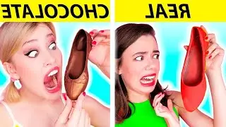 REAL FOOD VS CHOCOLATE FOOD #shorts CHALLENGE | Funny Pranks!! Taste Test by Tik4Fun