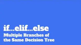 Python 15: if...elif...else Branching Structures