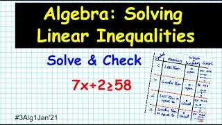 Algebra 1 #3  How to Solve and Graph Linear Inequalities '21jan Explained steps NY Regents exam