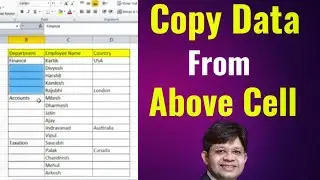Fill Blank cell in Excel with above Cell Value