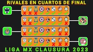 POSIBLES RIVALES de CADA EQUIPO en los CUARTOS DE FINAL de la LIGUILLA LIGA MX CLAUSURA 2023
