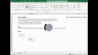 CSS Loader - Progress Indicator to display an animation during the completion of a task for Excel