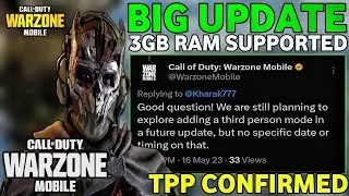 Warzone Mobile Next Big Update Date & Official info | TPP & Low End Device Added 3 GB Ram | iPhone 8