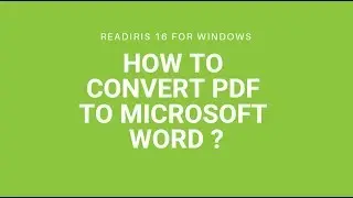 Readiris 16 Windows: How to convert PDF to Microsoft Word?