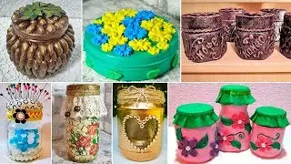 11 ideas crafts from glass and plastic jars. DIY decor
