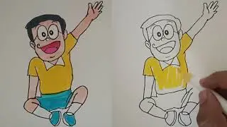 Doraemon cartoon | Drawing | Sketch #nobitadoraemon #satisfying #nobita