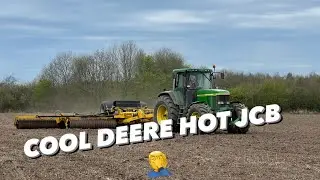 Day750 FENDT 724 JOHN DEERE 7710 WORKING TOGETHER JCB FASTRAC TOO HOT 