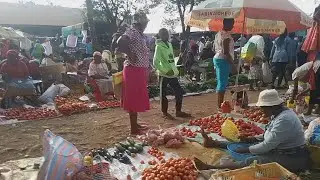 Rural african village market day in a kenyan village.