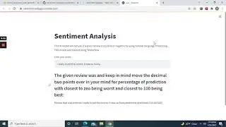 Deployment of Sentiment Analysis Web app on render cloud using Streamlit, Python, and Tensorflow