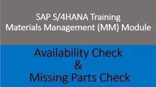 Video 45 - SAP S/4 HANA Materials Management (MM) training - Availability  & Missing Parts Check