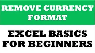 How to remove Currency format in Excel | Excel Basics