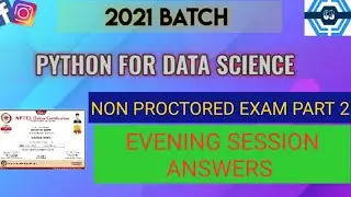Python For Data Science Online Non Proctored Exam 2021 NPTEL SWAYAM 