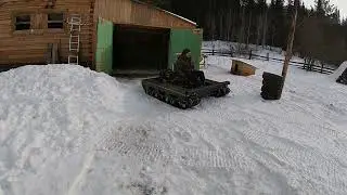 Гусеничный снегоход на гидравлике, испытания вариатора