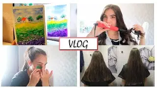 VLOG/ПОДСТРИГЛА ВОЛОСЫ/УЧУСЬ РИСОВАТЬ/ЛОКОНЫ НА ПЛОЙКУ