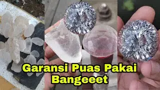 Kecubung Air Es Putih Kristal Beginilah Jika Di Cutting Manual #amethyst #gemstone #crystals