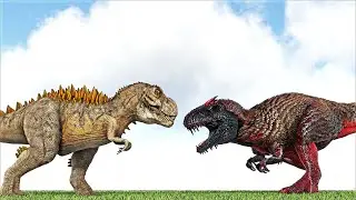 ALPHA 06 - JURASSIC PARK BOSS VS BIGBULL GIGANOTOSAURUS BOSS (ARK SURVIVAL EVOLVED BATTLE DINOSAUR)