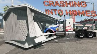 CRASHING into MOBILE HOMES - BeamNG.drive - Towable Mobile Home/Office