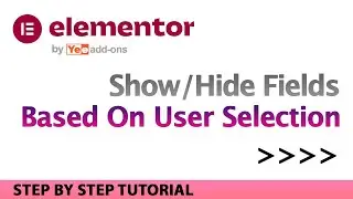 Show Fields Based On User Selection For Elementor Forms Conditional Logic