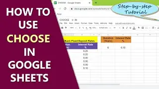 Google Sheets Choose Function | How to Select an Element from a List | Google Sheets Function