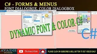 how to change font and color dynamically using c#.net ||font dialog in c# || color dialog box in c#