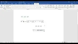 How to write a vector equation in Word
