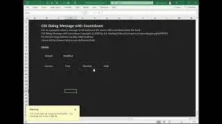 CSS Dialog Message with Countdown Timer for Excel