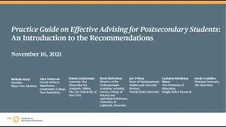 Practice Guide on Effective Advising for Postsecondary Students: Introduction to the Recommendations