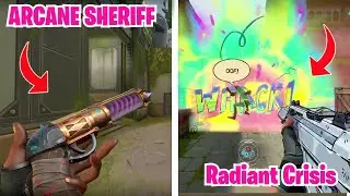 NEW ARCANE SHERIFF & RADIANT CRISIS Skin Collection Showcase - Valorant