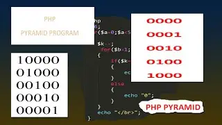 0001 0010 0100 1000 pyramid using php | 1000 0100 0010 0001 pyramid pattern program | avadh tutor