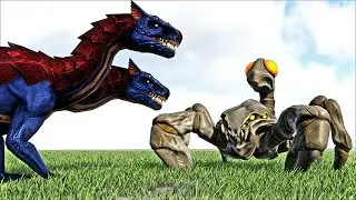 TWINHEAD ORTHROS VS LAVA SCORPION KARCINODONTE AND MORE (ARK SURVIVAL EVOLVED BATTLE MONSTERS)