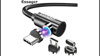 ⚡Магнитный зарядный кабель USB Essager для iPhone Samsung Android для быстрой зарядки на Алиэкспресс