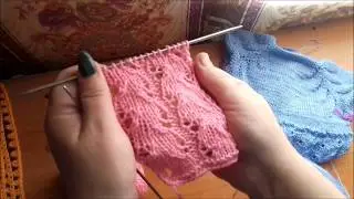 Очень легкий ажурный  узор спицами для платья