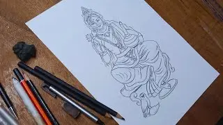 Laxmi Mata Drawing | Easy Outline Tutorial