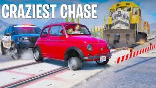 Train Destroys Police Chase In GTA 5