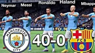 When Messi & Ronaldo & Neymar & Mbape & Haland play together| Barcelona vs Manchester city | EAFC25