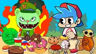 BOYFRIEND Vs FLIPPY MUKBANG ANIMATION | HAPPY TREE FRIENDS & FRIDAY NIGHT FUNKIN