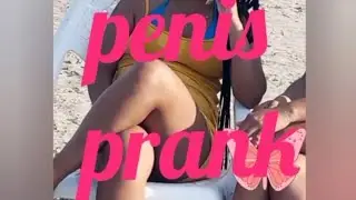 Fake penis prank on the beach