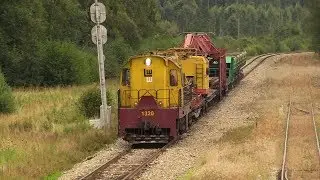 Тепловоз ЧМЭ3-4132 с рабочим поездом 1 / CME3-4132 with track maintenance train 1
