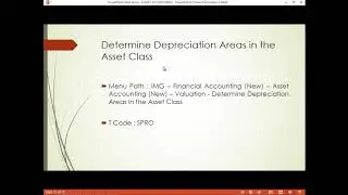 ASSET ACCOUNTING: Determine Depreciation Areas in the Asset Class