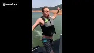 Shot on iphone 6 meme (Water ski exit slam)
