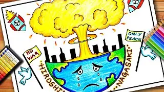 Hiroshima Nagasaki Day Drawing | Hiroshima Nagasaki Day Poster | Hiroshima Day Poster Drawing Easy