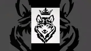 Tribal wolf tattoo 🐺 #drawing #shorts