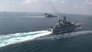 Береговые войска и морская пехота ЧФ и Касп. флотилии отрабатывают погрузку на корабли